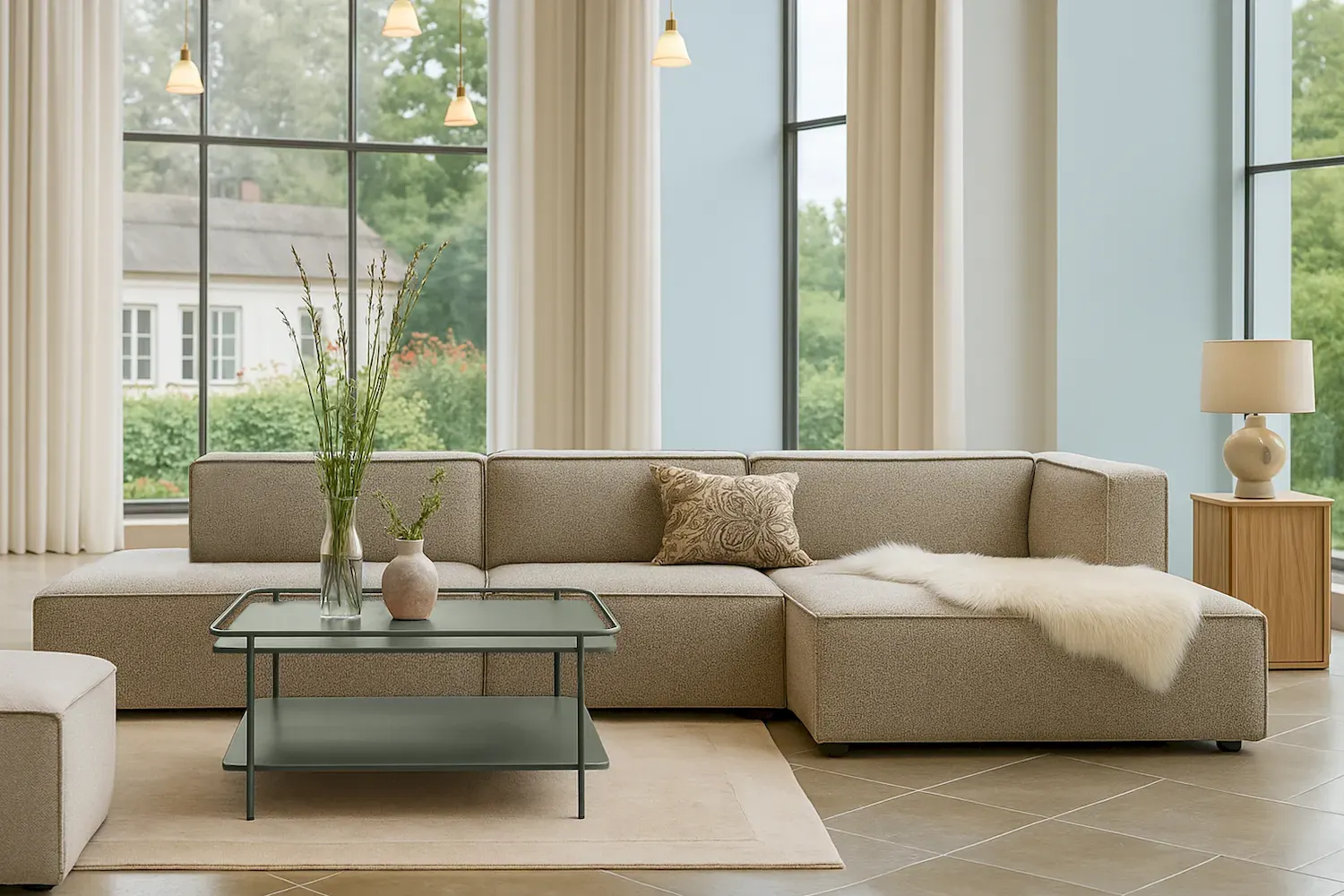 Stolik kawowy metalowy YUBA z półką 75x75 cm - zielony - UN_54860002