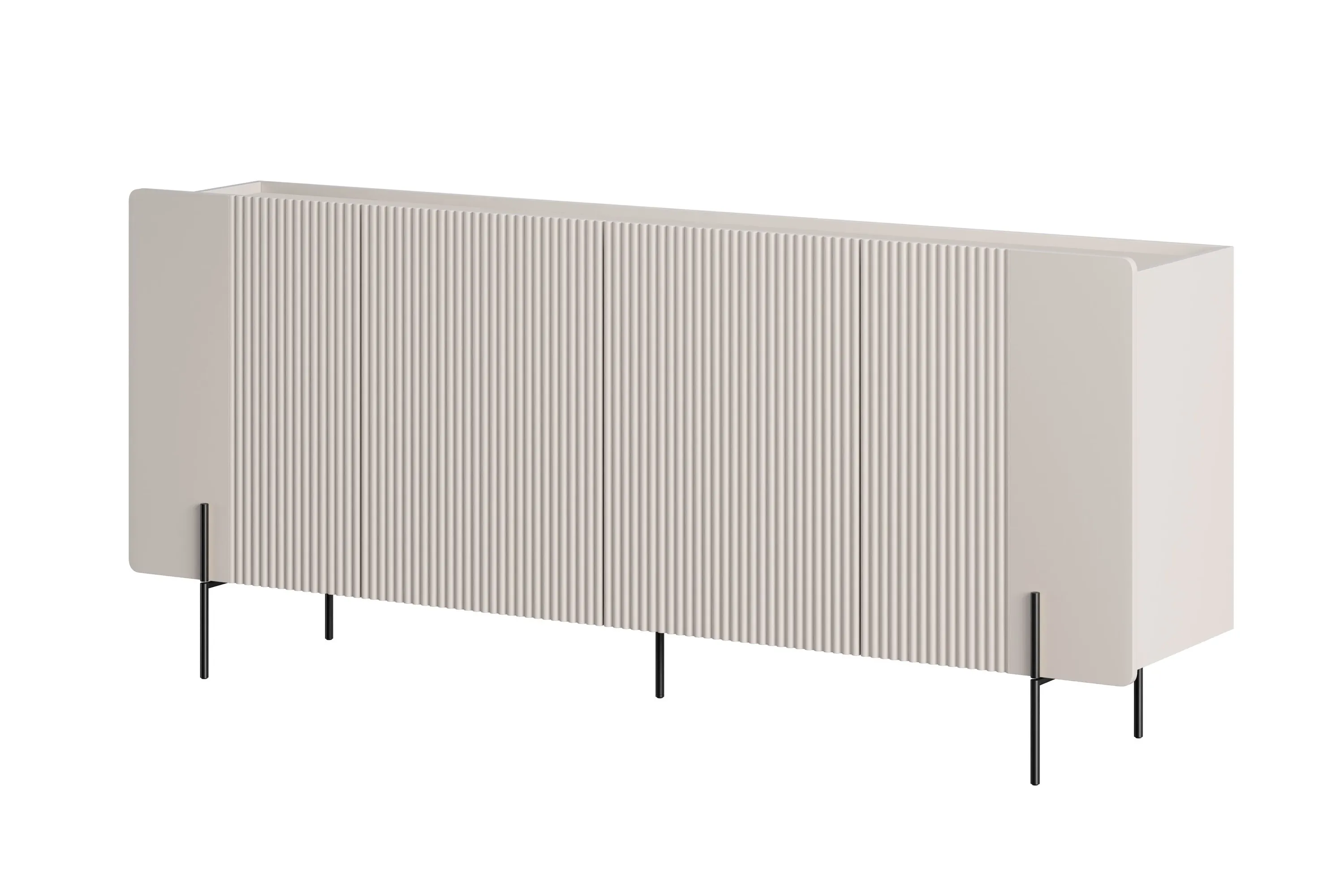 Komoda 4-drzwiowa MALMI 200cm - kaszmirowa - czarne nogi Meble, kredens, Szafka, Łóżeczko, Łóżko dziecięce