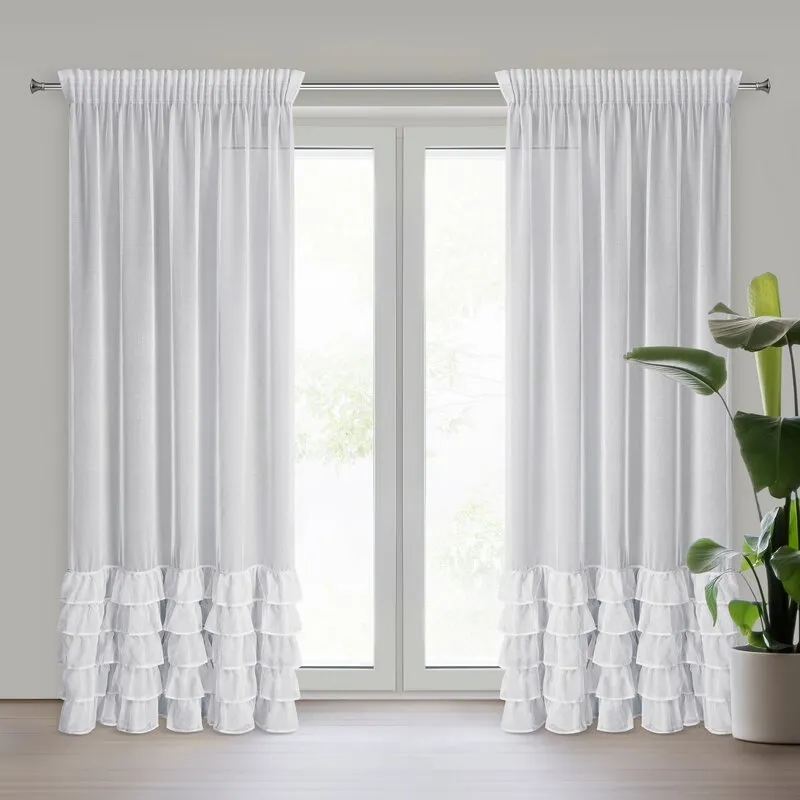 FIRANA GOTOWA CARLI NA TAŚMIE 140 X 270 CM BIAŁY FIRANA GOTOWA CARLI NA TAŚMIE 140 X 270 CM BIAŁY