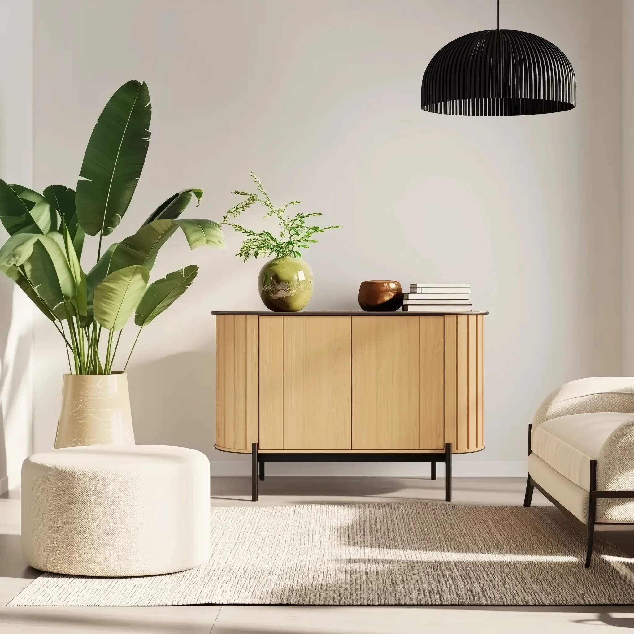 Zaokrąglona komoda 2-drzwiowa Rotto RT-02 124cm dąb vincenza/eukaliptus - RT2DE