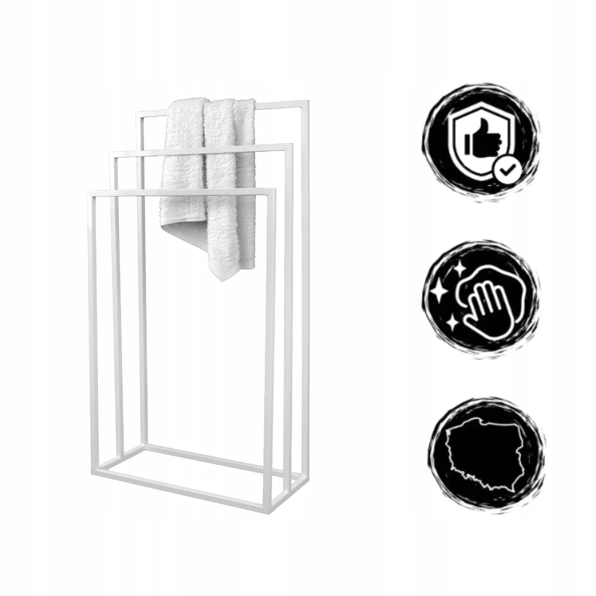 Stojak na ręczniki metalowy NANCY L biały - LD_TZ000096