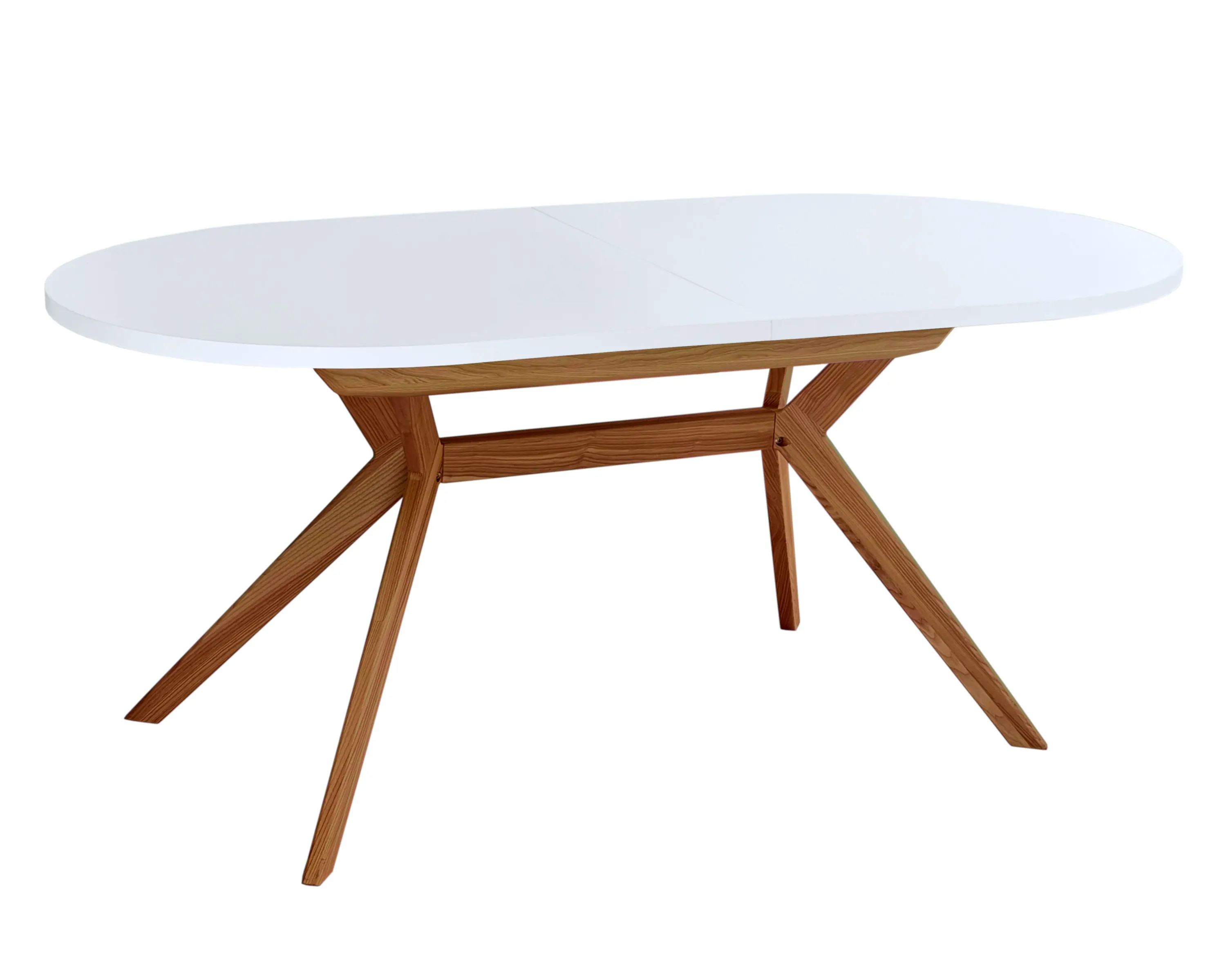 Owalny stół rozkładany BIJU 90x170-220cm biały dąb