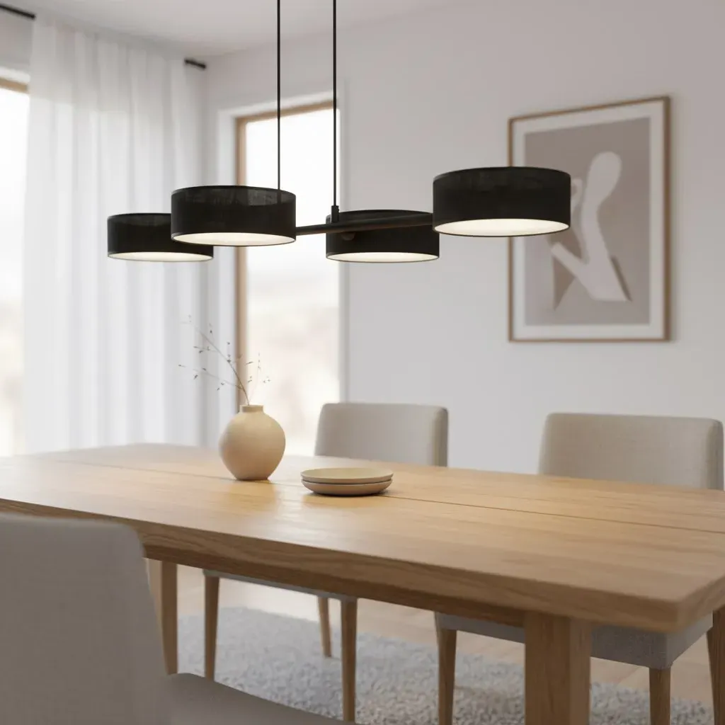 Lampa wisząca DRUMZ 4 abażur czarny - 1562/4