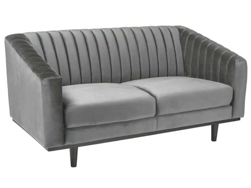 Sofa dwuosobowa ASPREY 2 VELVET Bluvel 14 szara wenge