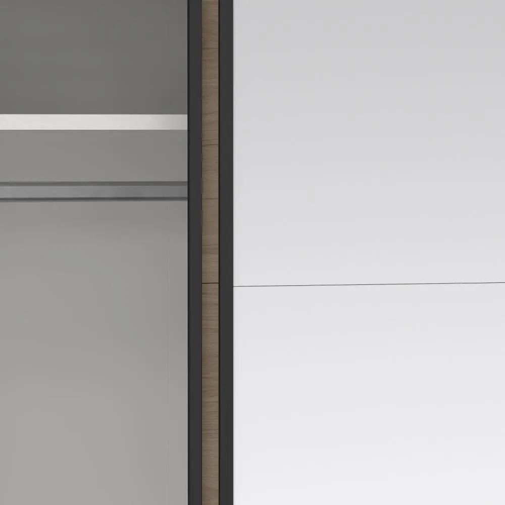 Szafa przesuwna 2-drzwiowa z lustrem BERGAMO 180 x 220 cm Jackson Hickory - TV_65200/08HLHLMI