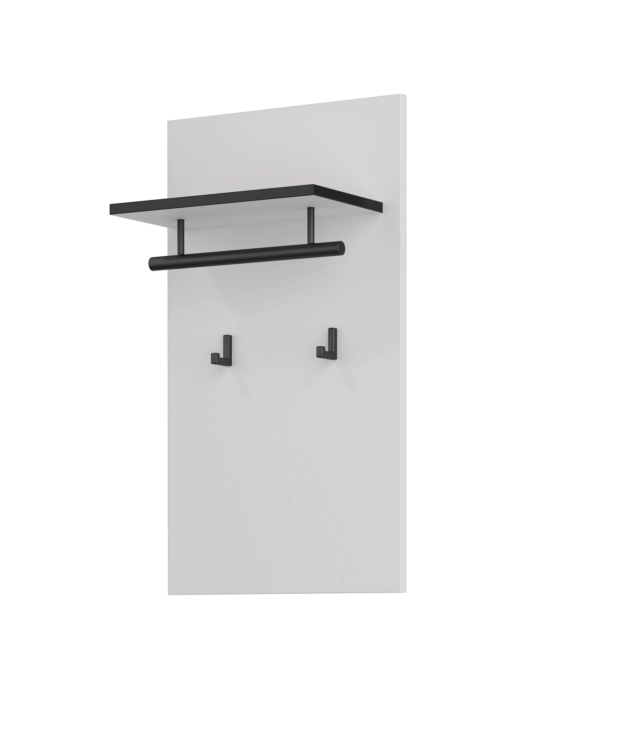 Panel z haczykami, półką i drążkiem CROSS 40x70 biało-czarny Skrzynka pocztowa, Półka