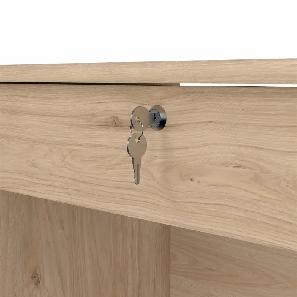 Biurko z 4 szufladami (1 zamykana na klucz) FUNCTION PLUS 110cm Jackson Hickory - TV_70519HLHL