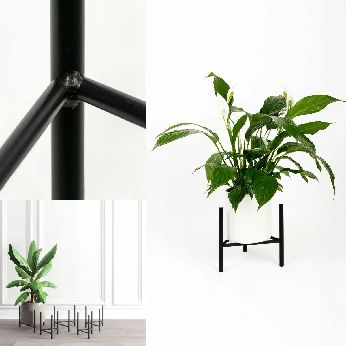 Kwietnik-stojak na donice metalowy DIJON L czarny - LD_TZ000056