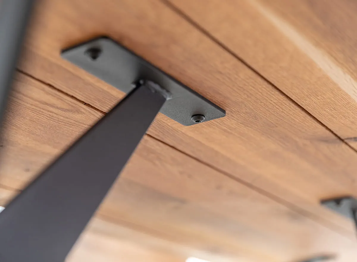 Stół dębowy na metalowych nogach CASERTA 180x90 blat 4cm - dąb olejowany, czarny - CASERTA90X180_4