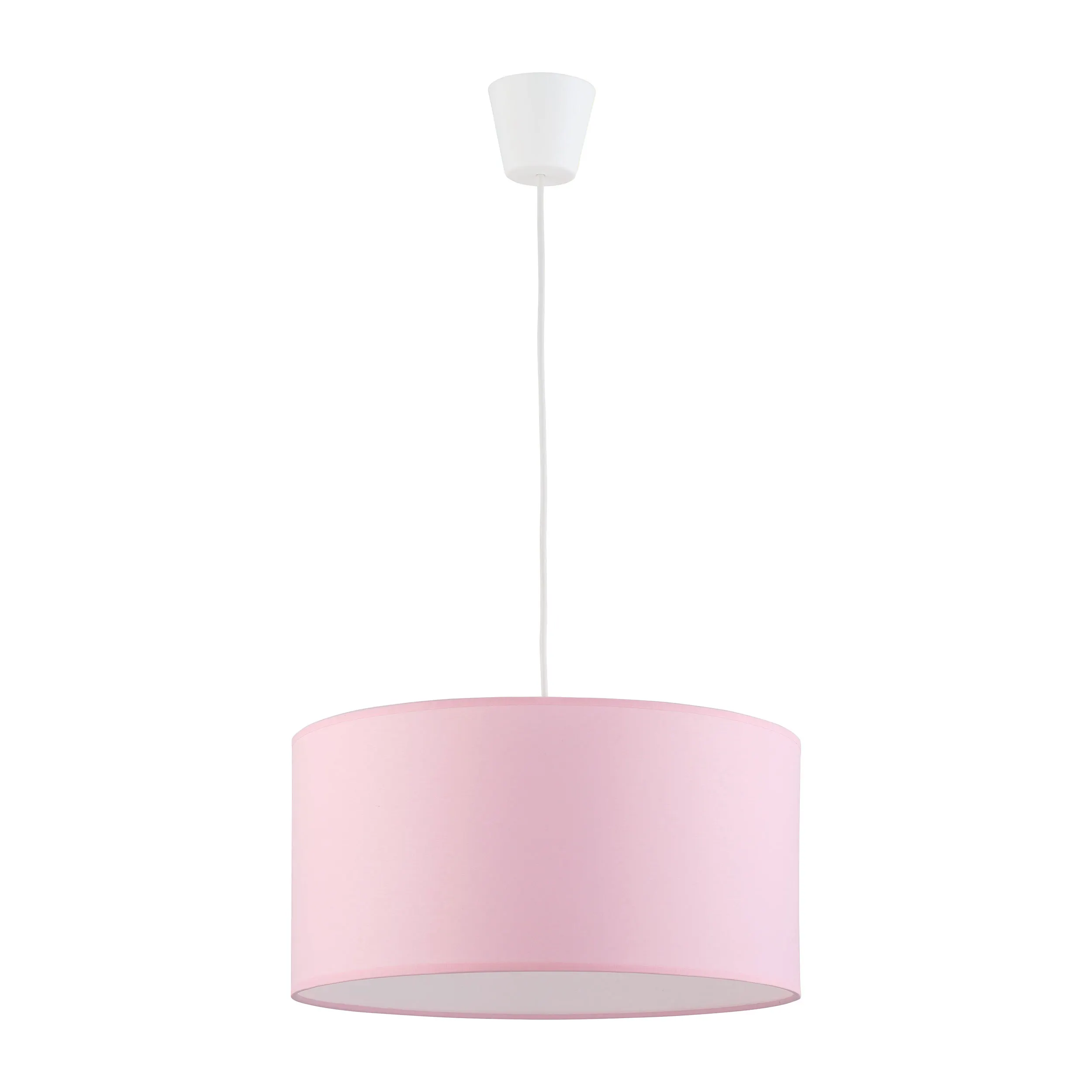 Lampa wisząca RONDO KIDS biała z różowym okrągłym kloszem 115x40cm