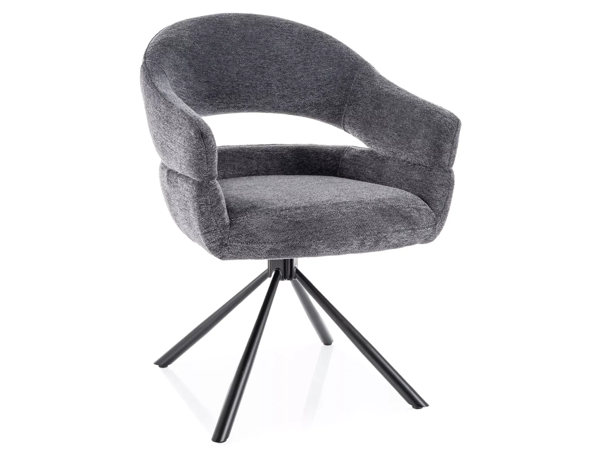 Krzesło jadalnie BORGO RAVEN ciemnoszare/czarne nogi