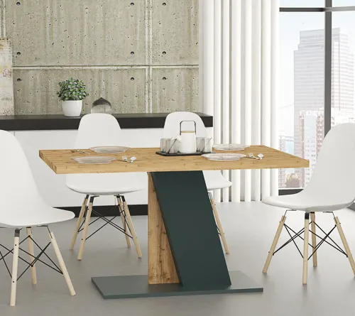 Stół na podstawie BRISTOL 90x138 dąb wotan antracyt - INT_5002609