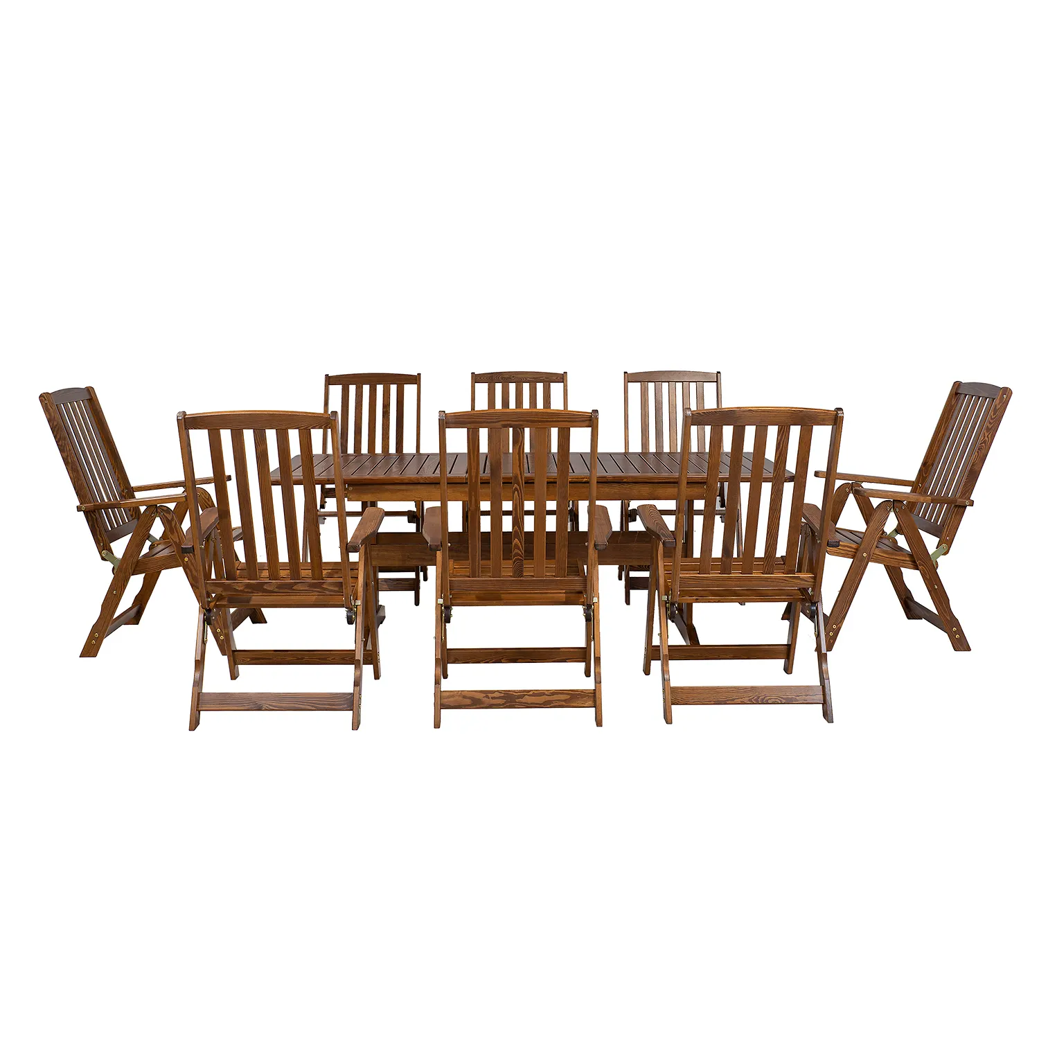 Stół ogrodowy drewniany rozkładany MEGAN LUX 90x160-208 świerk kolor orzech - DR_MO122_STOL