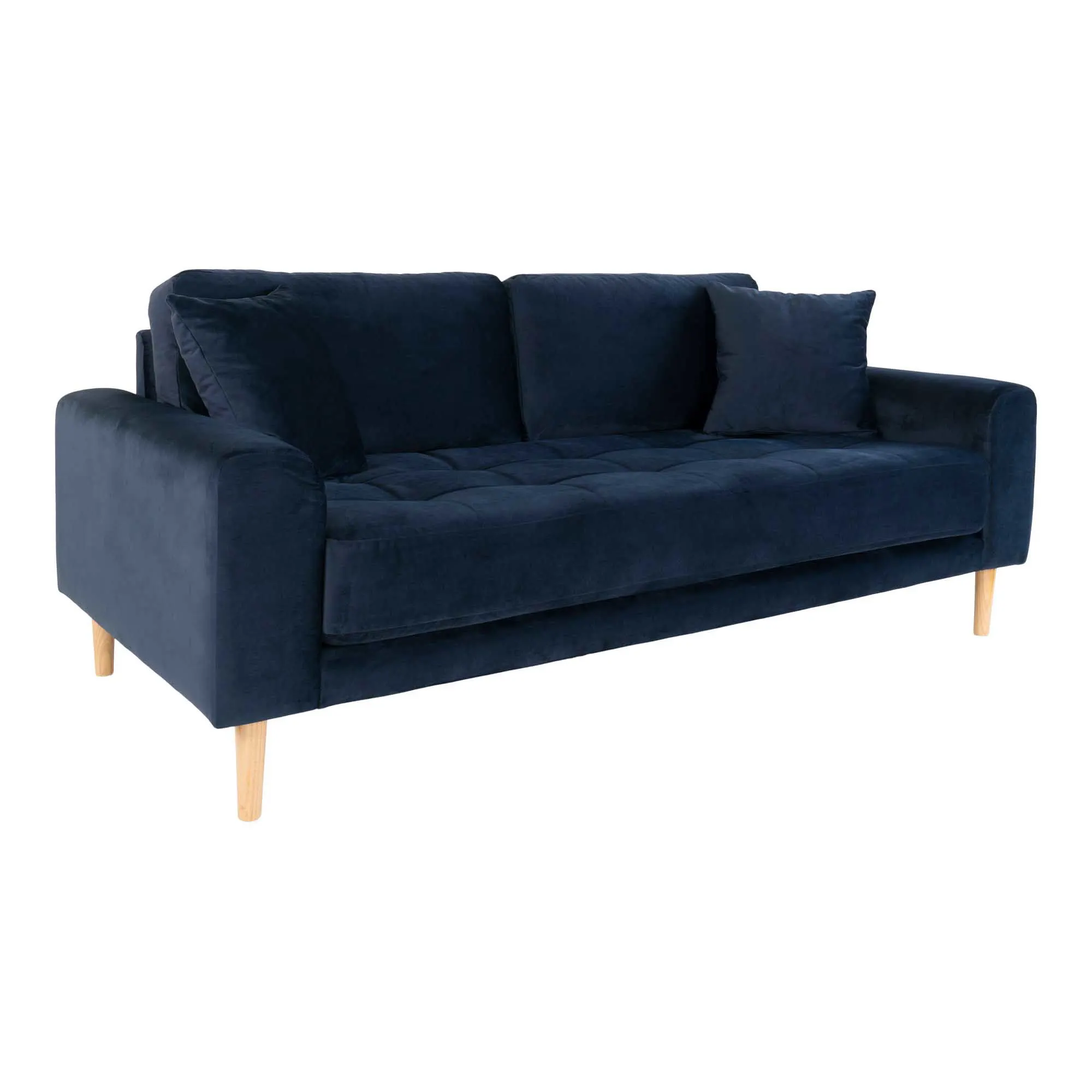 Sofa wypoczynkowa LIDO 2,5-osobowa 180 cm - ciemnoniebieski, naturalny