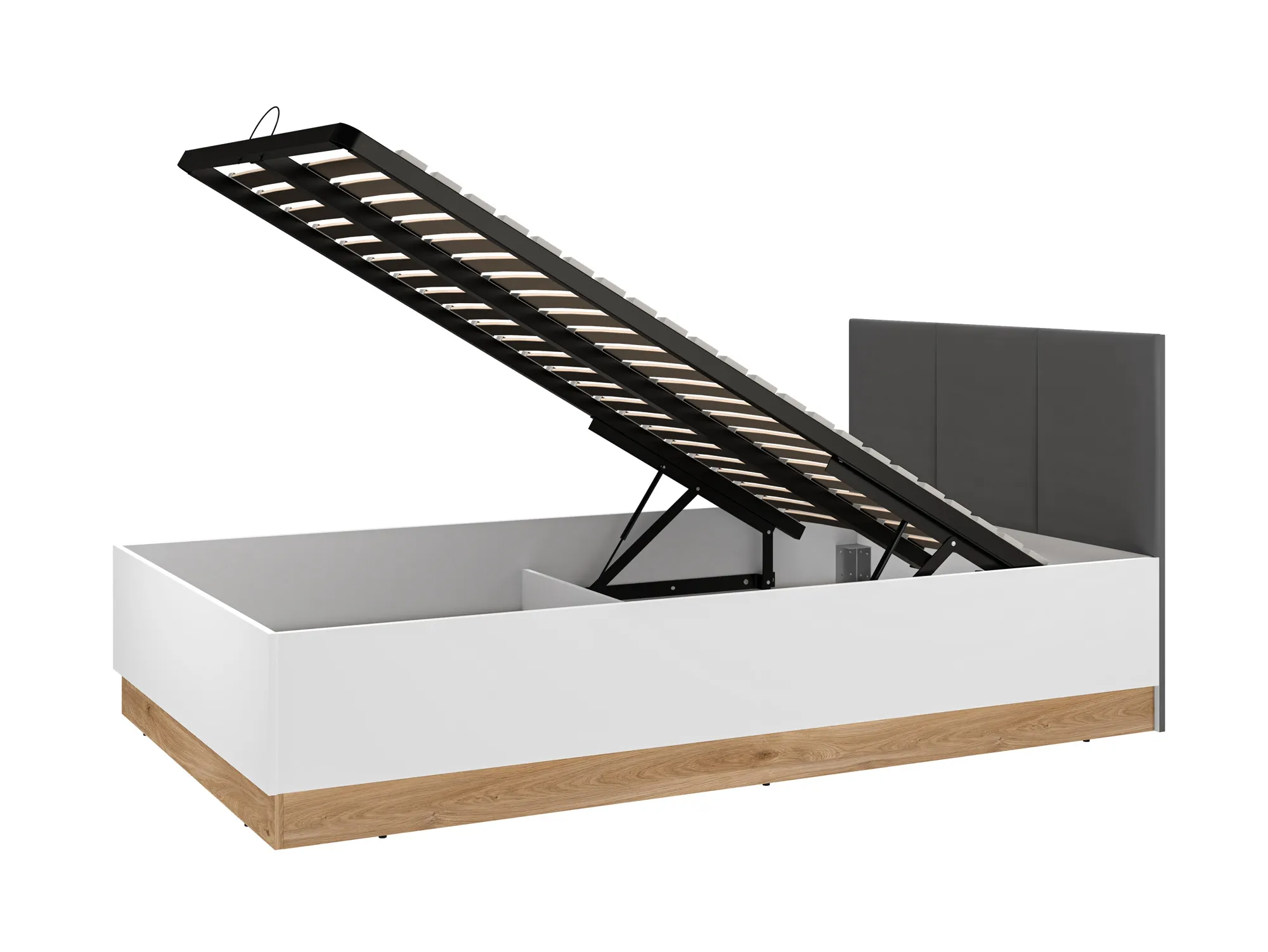 Łóżko z podnoszonym stelażem TORINO 12-01 Biały, Castello, Grafit - 1TORI1201-001
