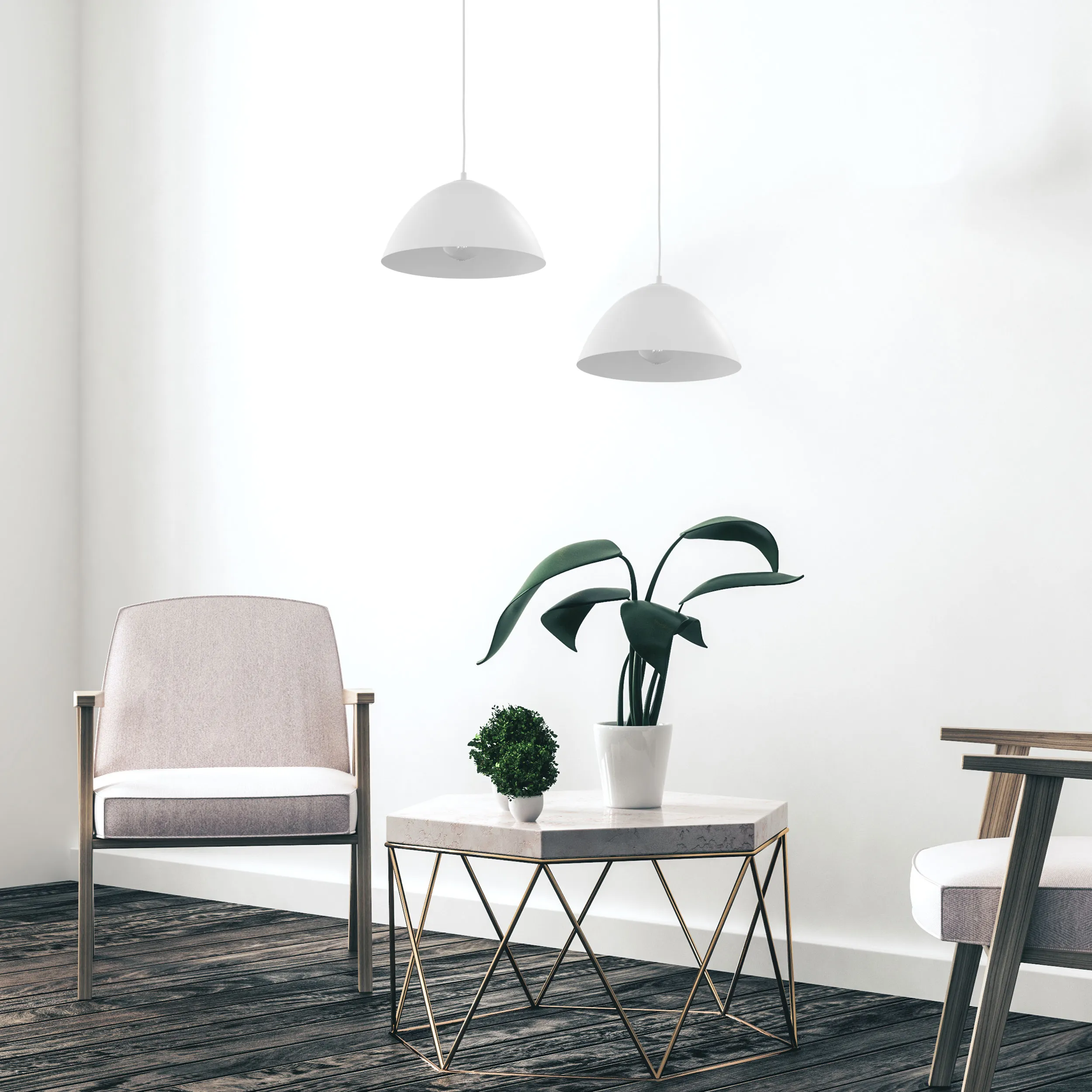 Lampa wisząca FARO biała 166x33cm - TK_3192