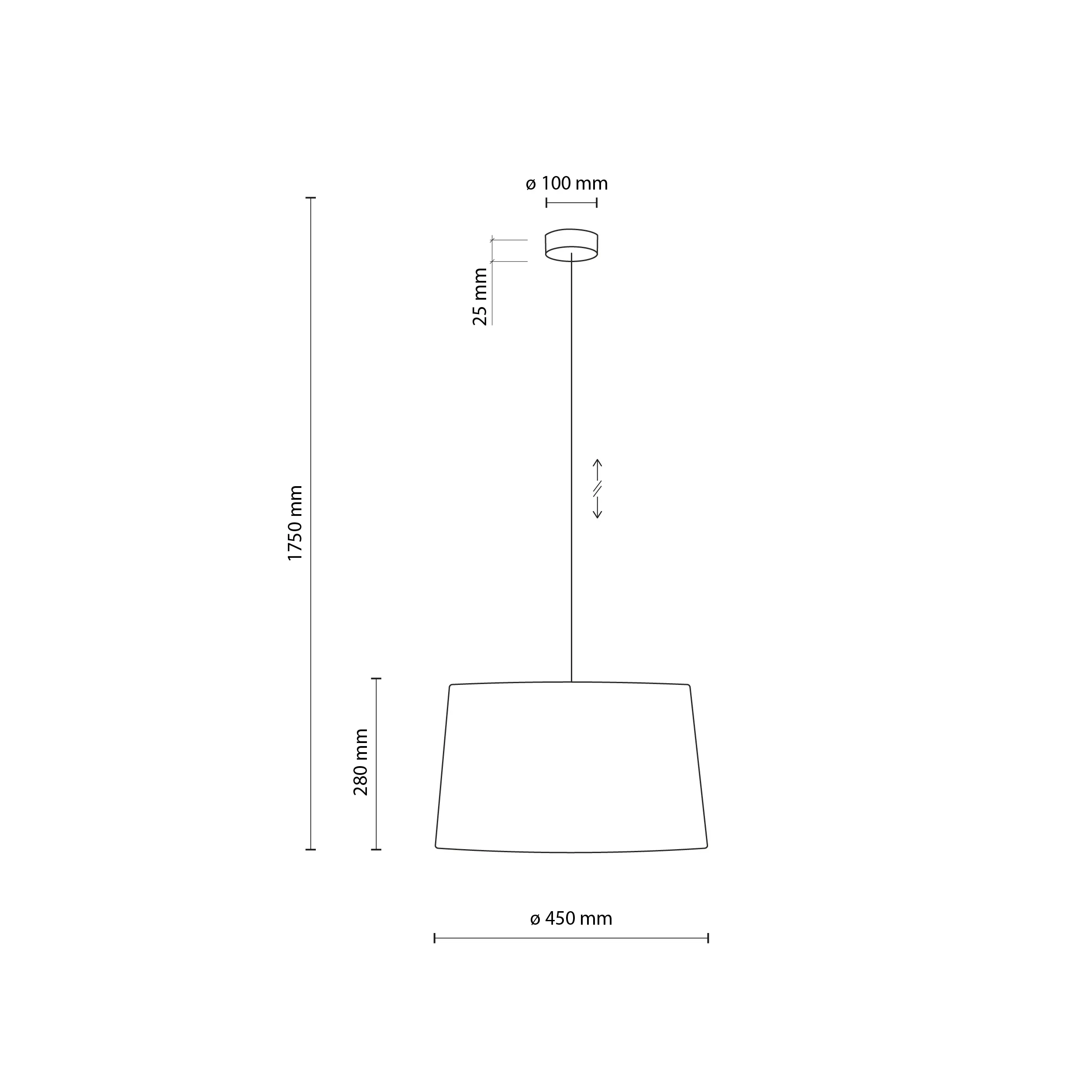 Lampa wisząca MAJA biała okrągła 175x45cm - TK_1883