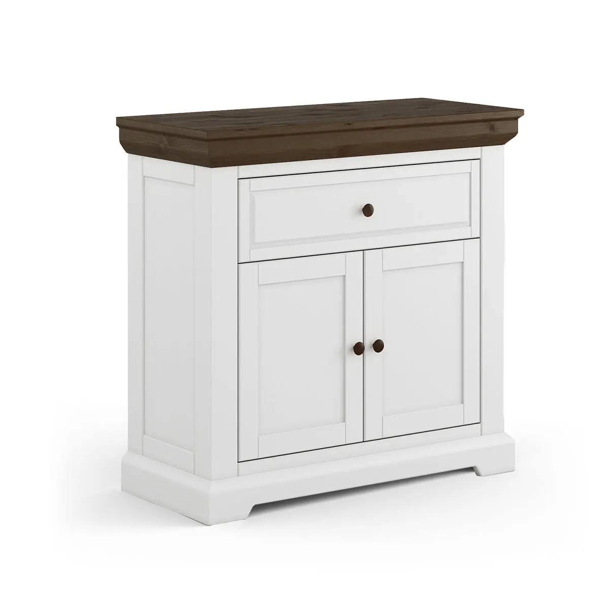 Komoda na buty MARONE ELITE 2-drzwiowa z szufladą biała, tabacco Komoda na buty MARONE ELITE 2-drzwiowa z szufladą biała, tabacco