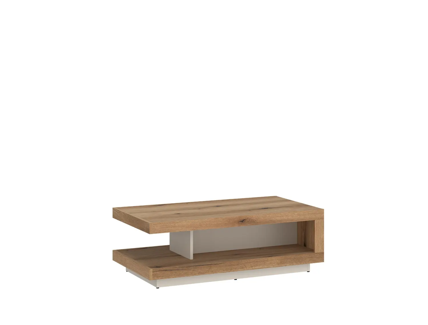 Stolik kawowy z półką CUT OUT 70x105 kaszmir/dąb coast evoke