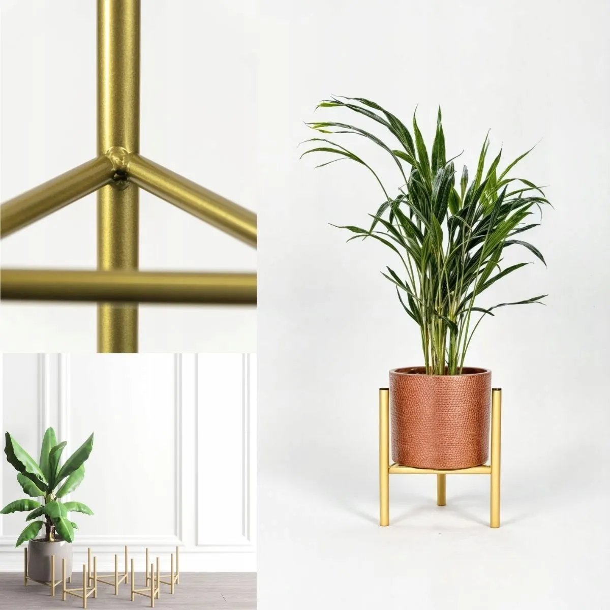 Kwietnik-stojak na donice metalowy DIJON M złoty - LD_TZ000006