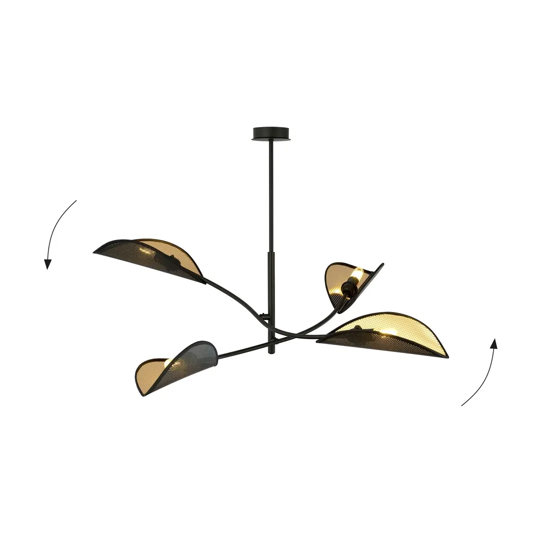 Lampa wisząca LOTUS 4 czarny złoty — zdjęcie 3