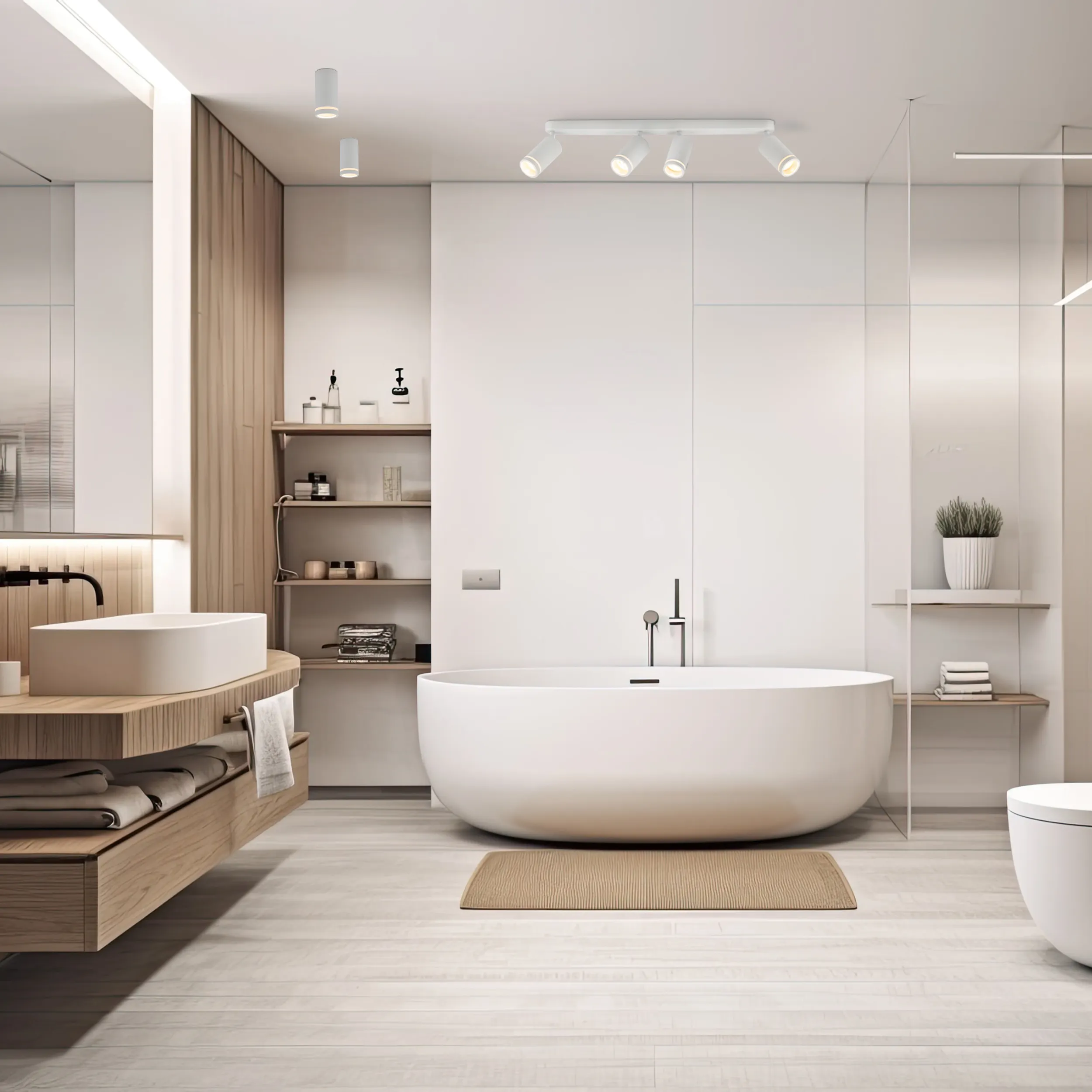 Listwa sufitowa JET biała metalowa regulowana 74x15x5cm - TK_6917