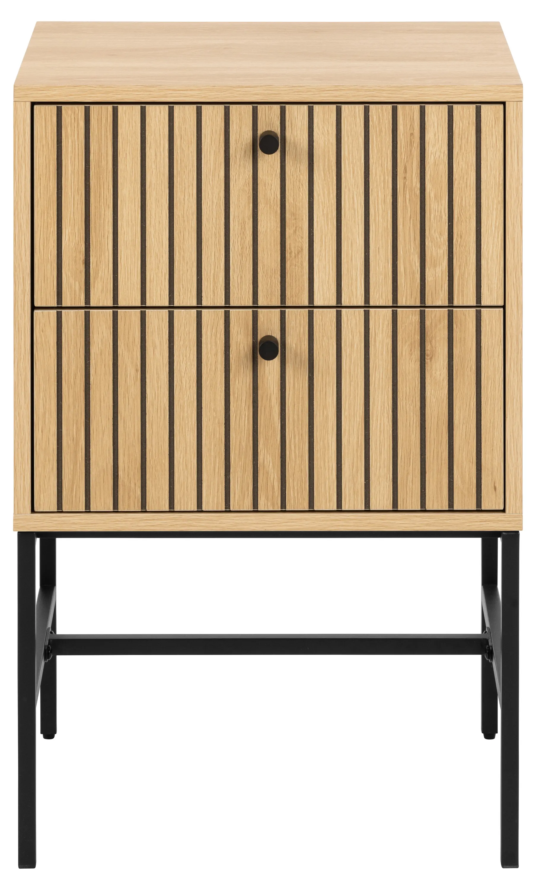 Szafka nocna z 2 szufladami ALBANY efekt drewna 45,6x40x70 - 0000105051