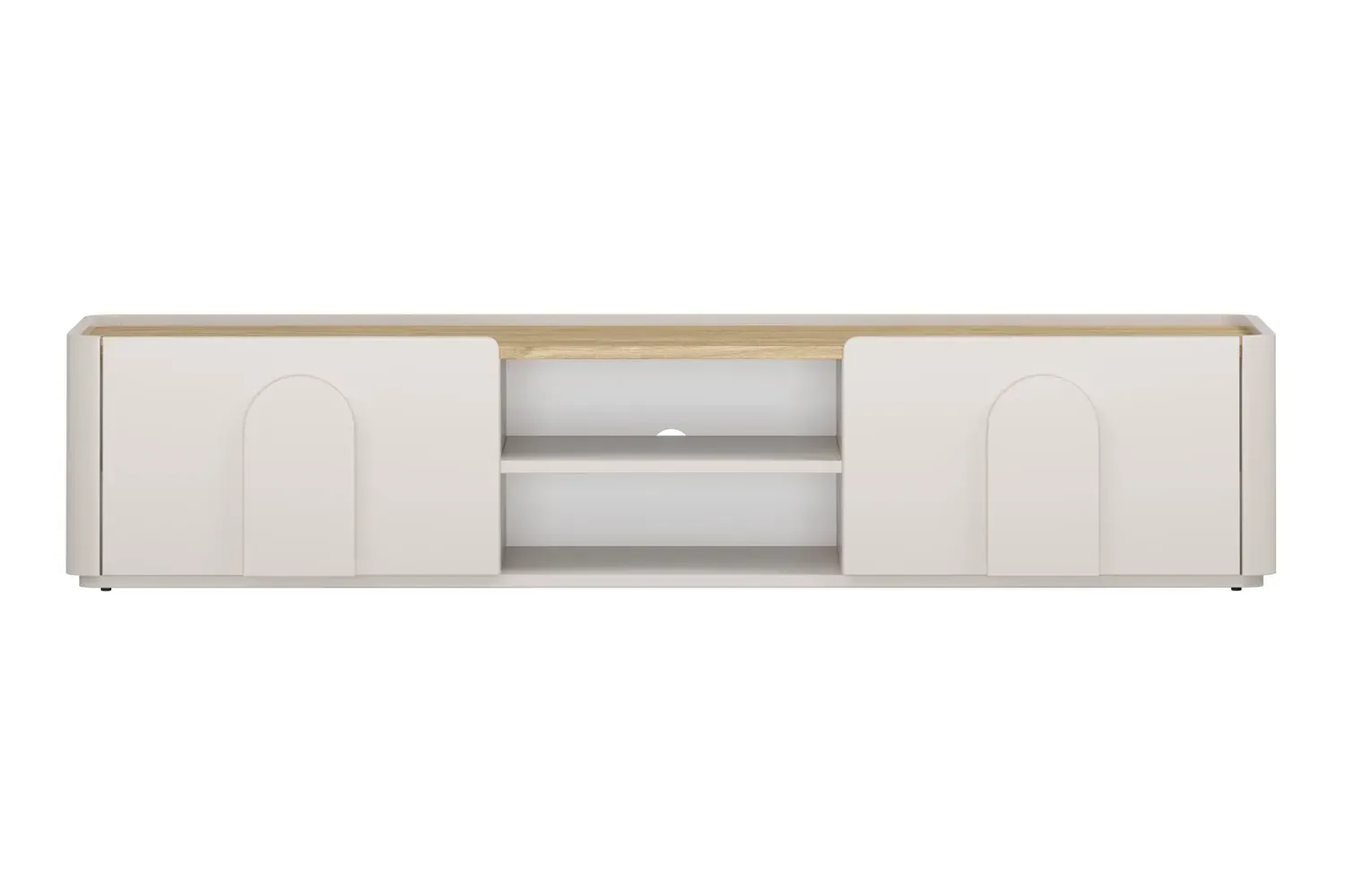 Szafka RTV z klapą i szufladą AMILIO 170 - cashmere dąb olejowany uchwyty cashmere - B_167065