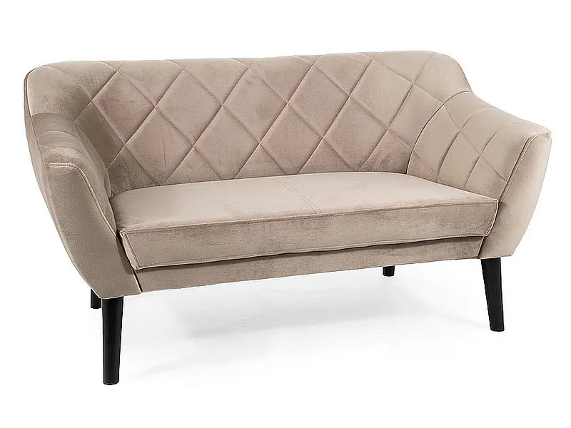 Sofa 2-osobowa KARO 2 VELVET Bluvel 40 ciemny beż wenge Signal