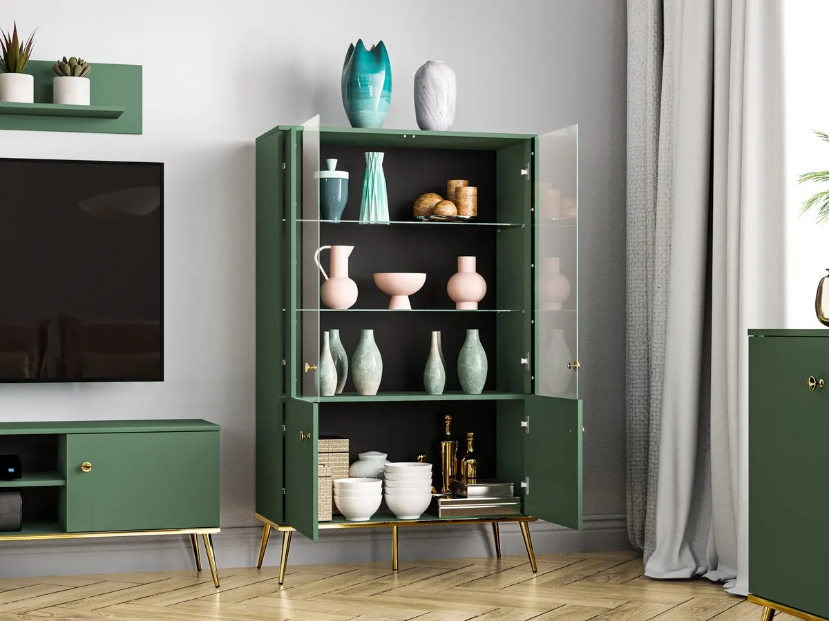 Witryna 2-drzwiowa FOREST 02 labrador, złoty - 1FORE02-001