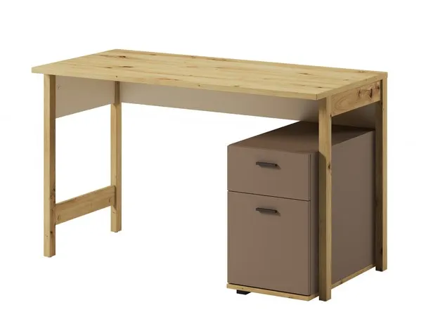 Biurko Lenny LY-04 dąb artisan/beż/truflowy