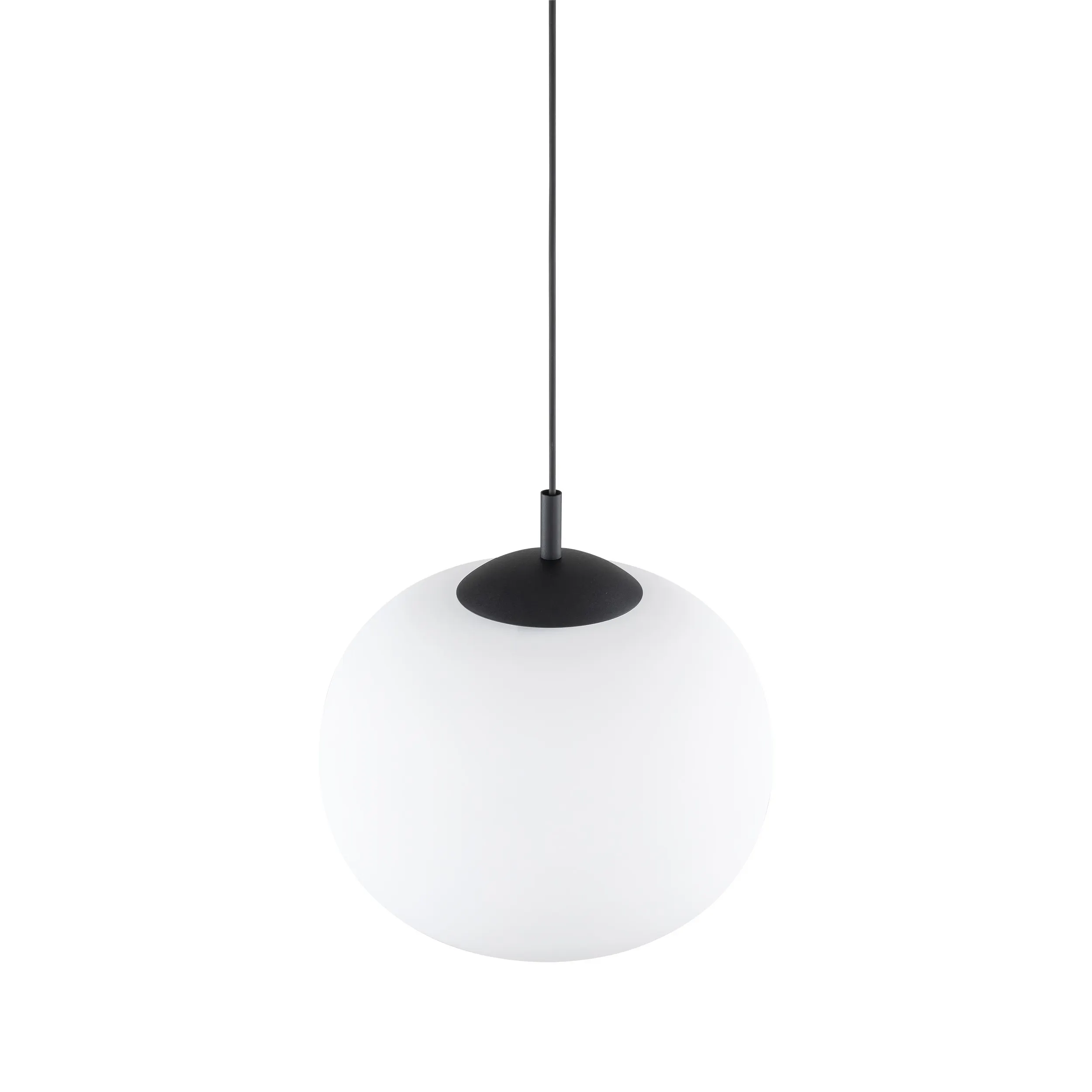 Lampa wisząca VIBE czarna z białym okrągłym szklanym kloszem 175x35cm - TK_4804