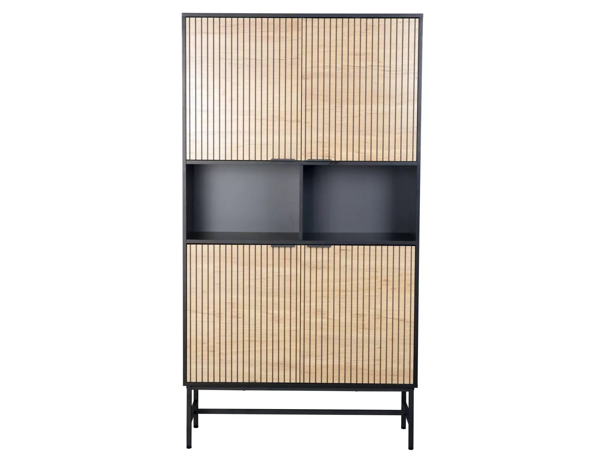 Regał 4-drzwiowy MAGO R1 100x40 drewniano-czarny - MAGOR1