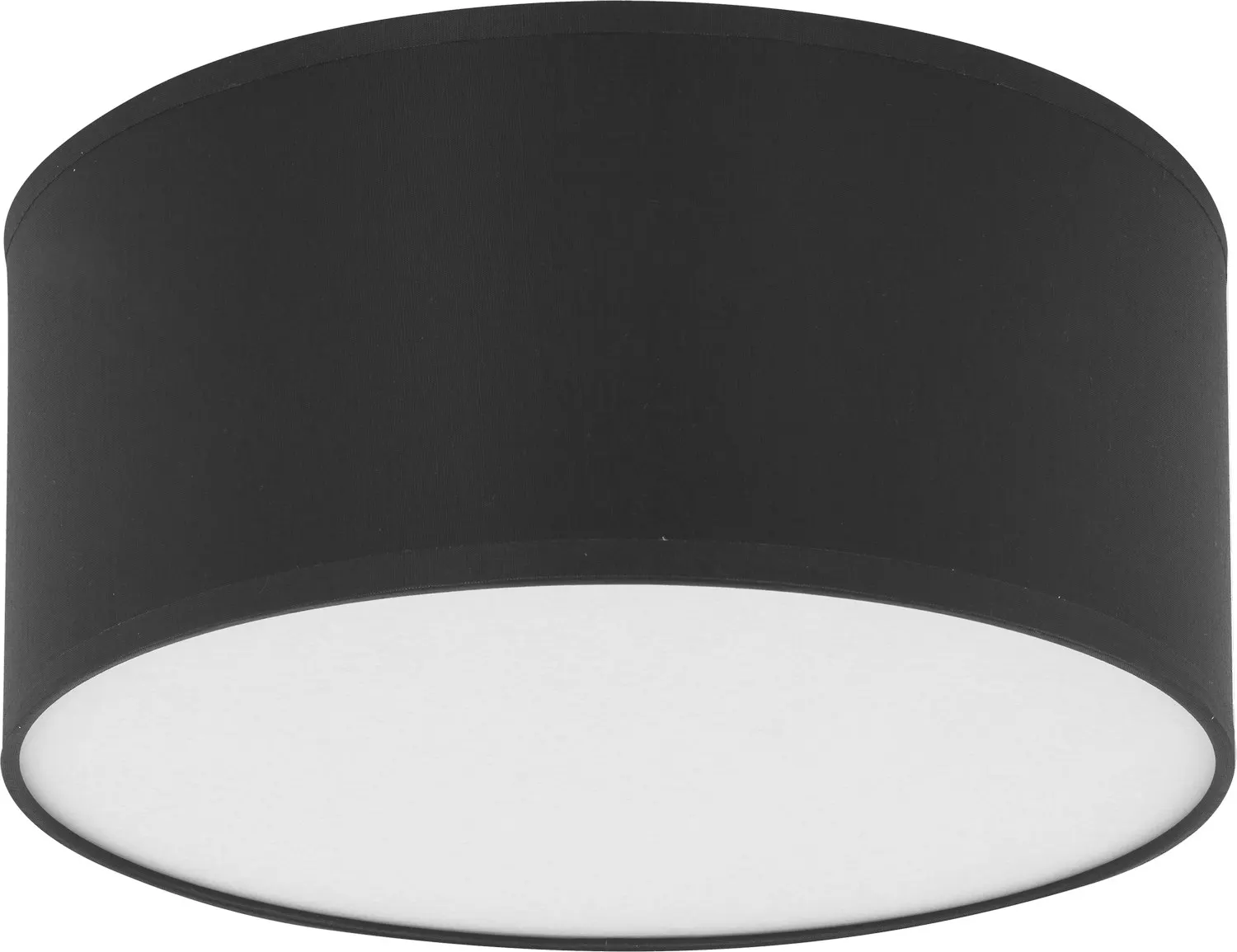 Lampa sufitowa RONDO czarna z tkaniny z białym kloszem 30x13cm