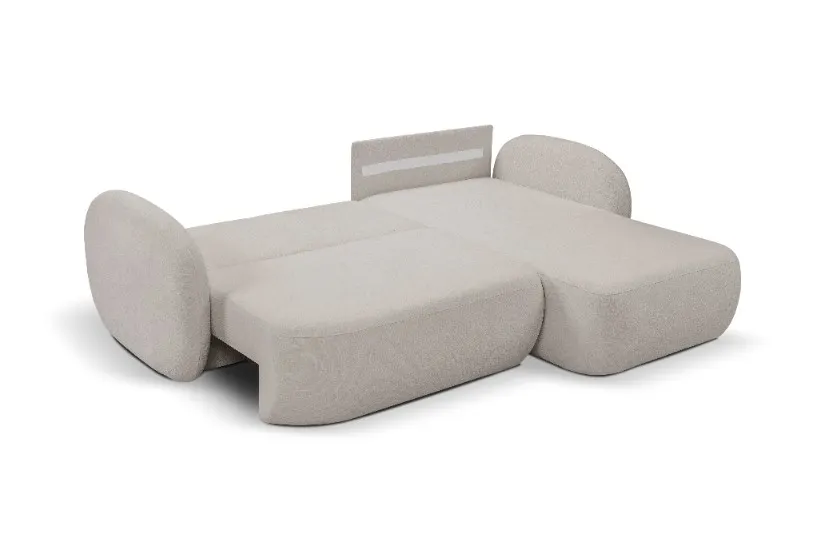 Narożnik rozkładany z pojemnikiem OLIO SICURIO 248 cm prawostronny jasnoszary - OLIO_NAR_SICURIO65_P