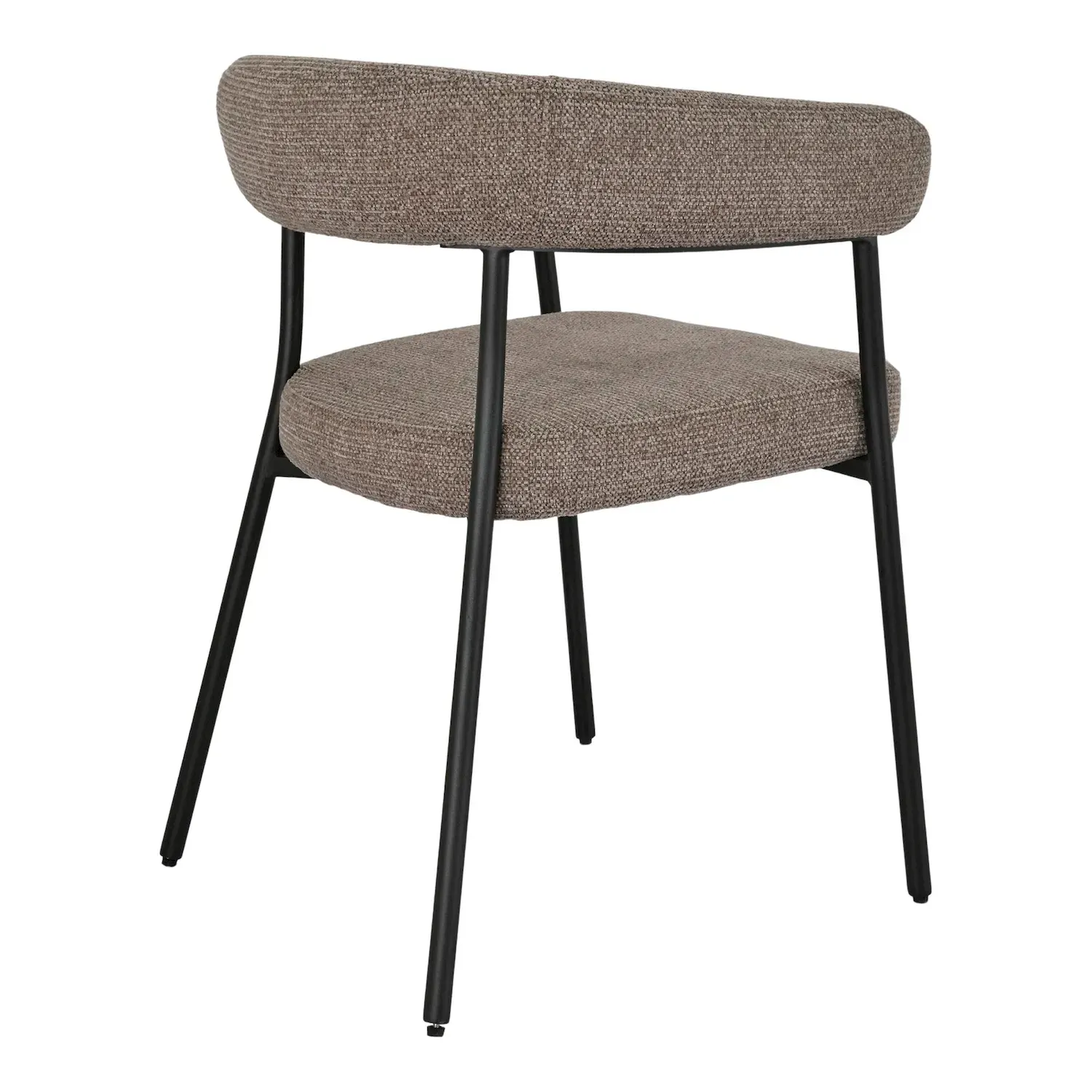 Krzesło tapicerowane z podłokietnikami TRIVIO brązowe czarne nogi - 1001406