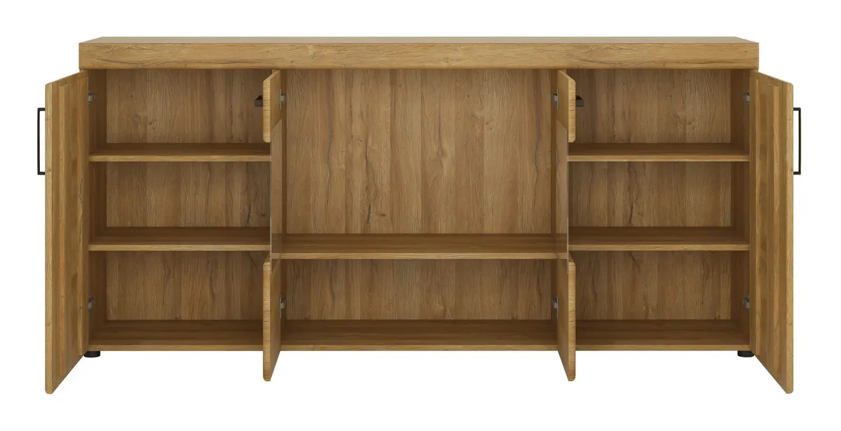 Komoda z witryną 4-drzwiowa CORTINA CNAK04 Dąb Grandson - 6000000001552