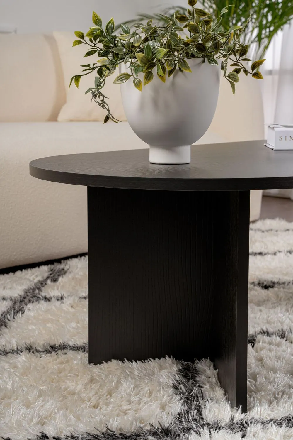 Stolik kawowy SABLE 60x120 czarny efekt drewna — zdjęcie 6