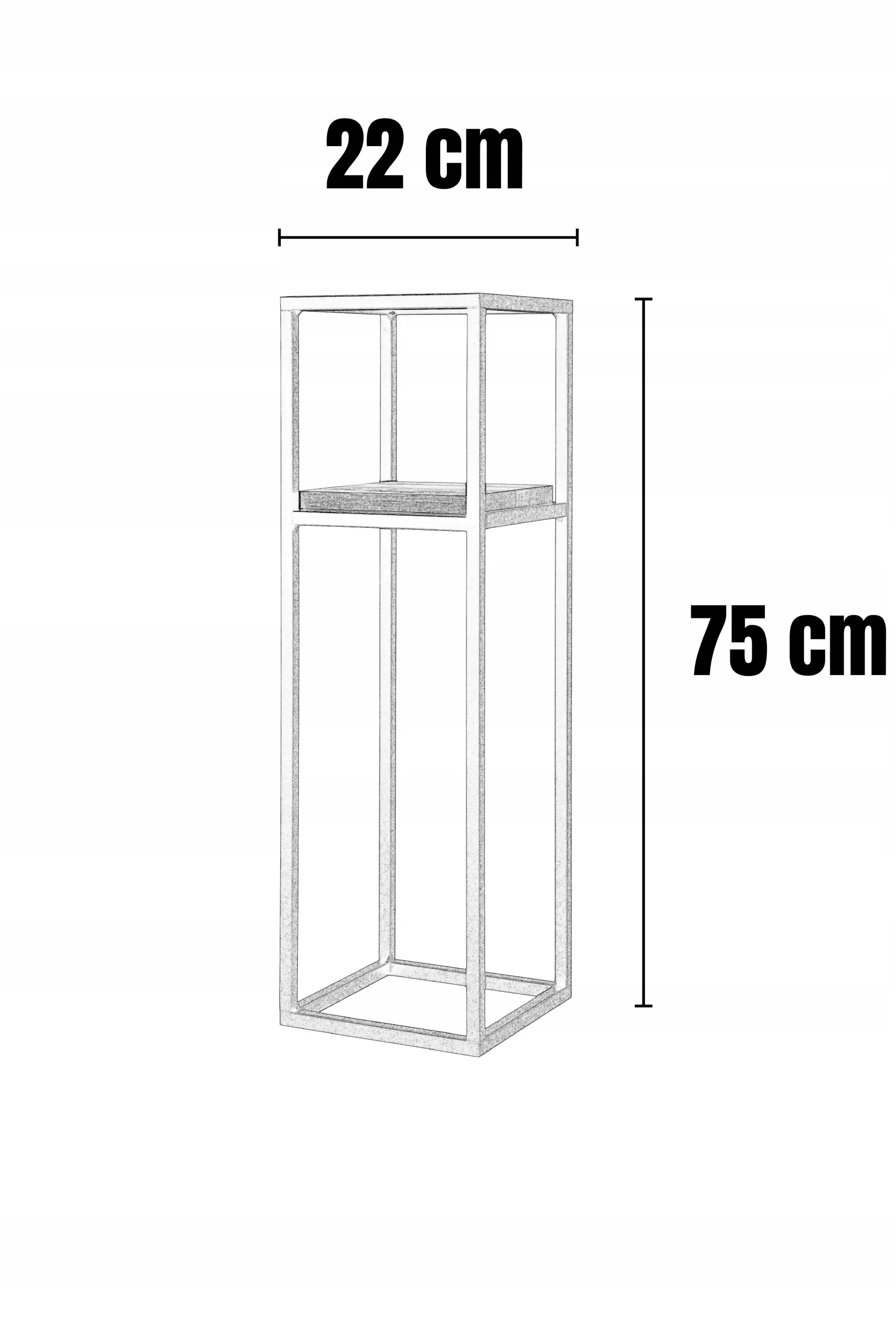Kwietnik stojący ANET M metal drewno czarny naturalny - LD_TZ000173