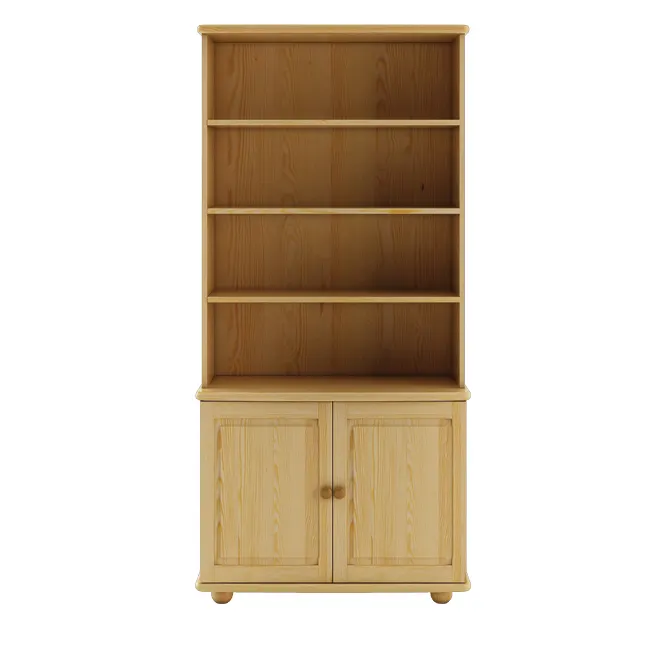 KW127 kredens/witryna/biblioteczka S90 W190 G40 sosna grey DREWMAX