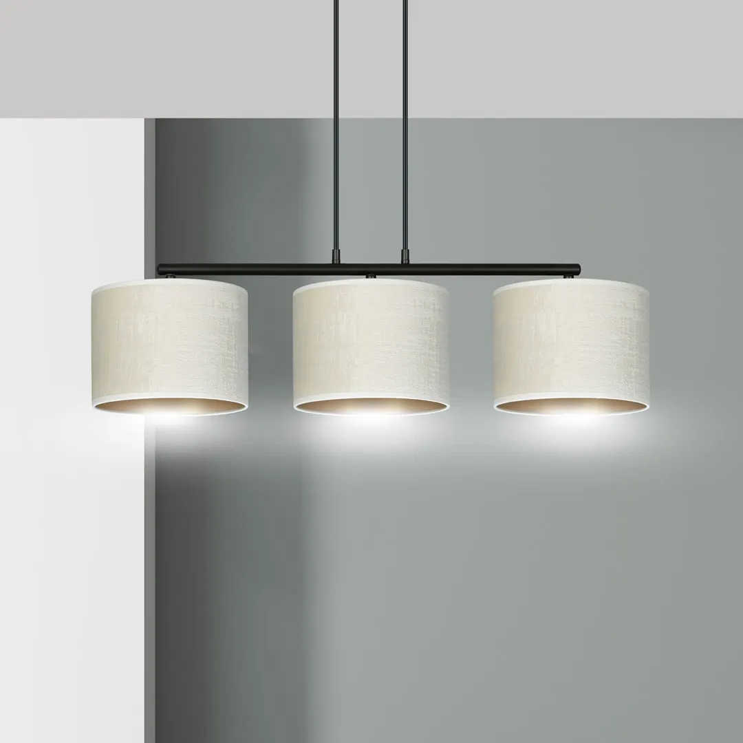 Lampa wisząca HILDE 3 czarny biały — zdjęcie 9