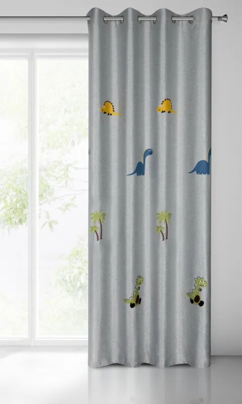 ZASŁONA GOTOWA DINO 140X250 CM SREBRNY - EU_417866