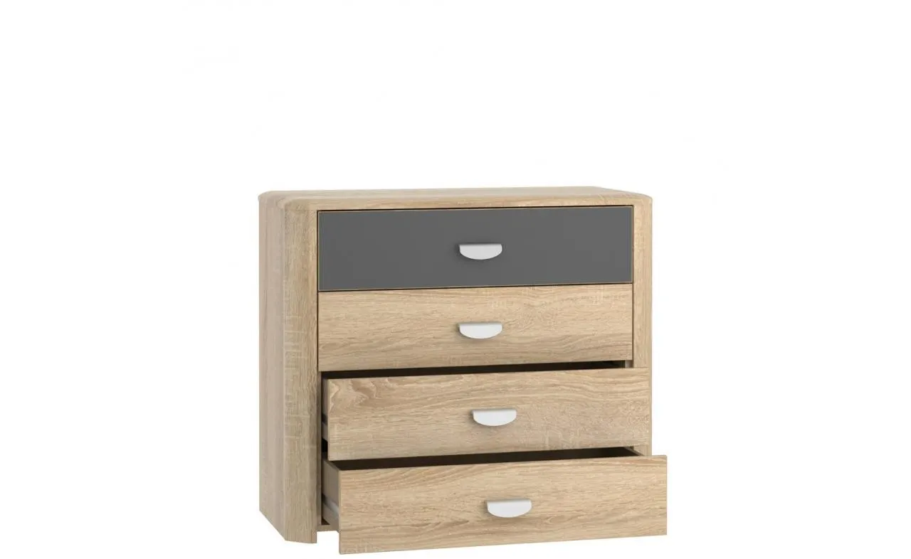 Komoda z szufladami YOOP 82x94 dąb sonoma szara - YPK24-Q41