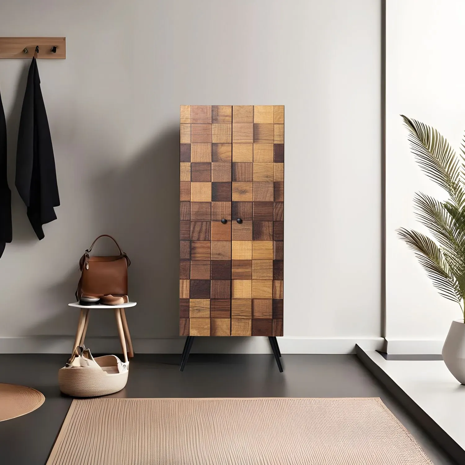 Szafka wielofunkcyjna 2-drzwiowa KOFIN HITITTE efekt drewna - ASI_854KLN4724