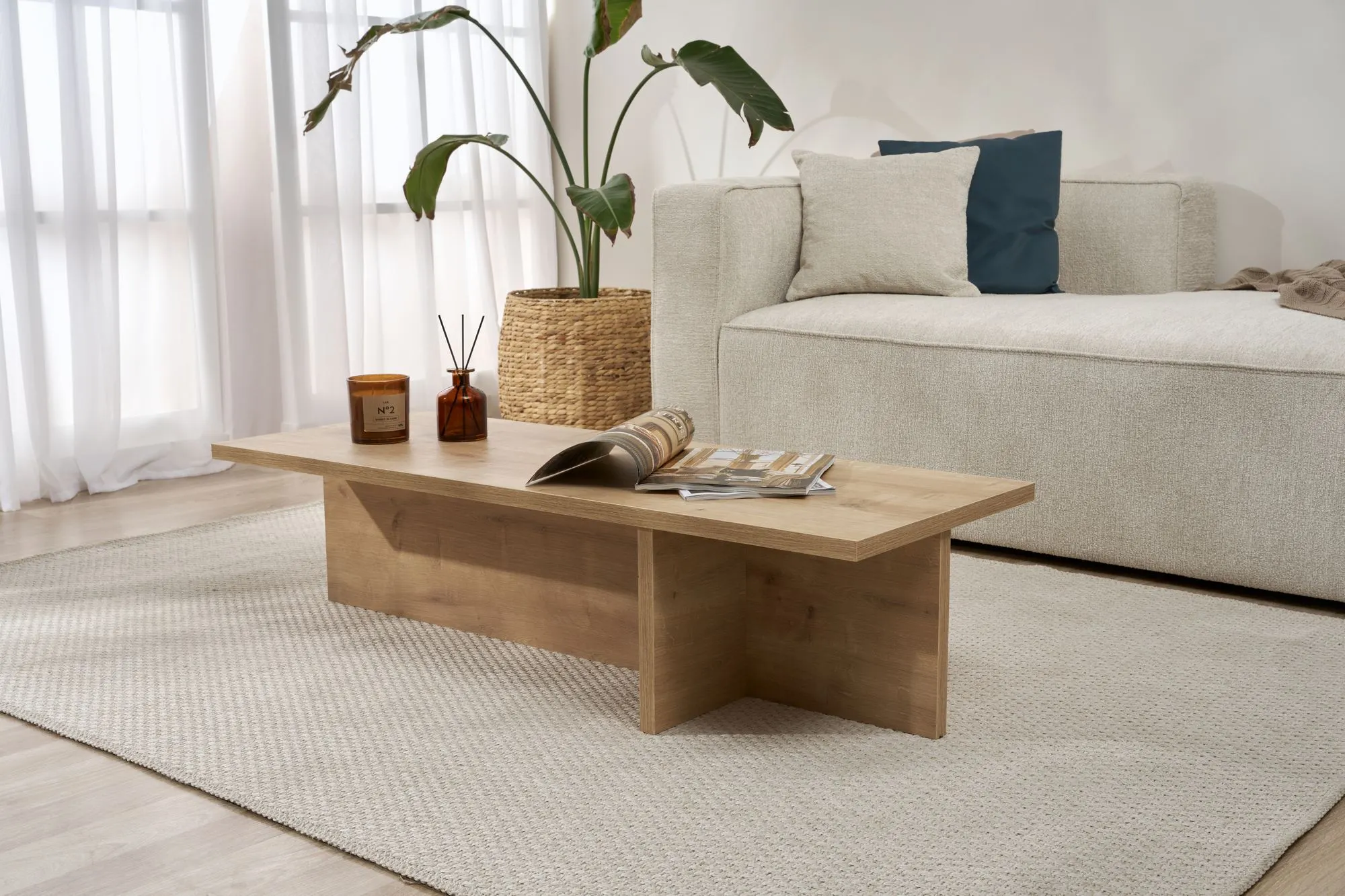 Stolik kawowy HARBOR 45x120 cm dąb sapphire — zdjęcie 5