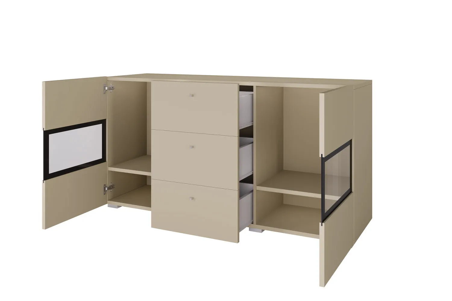 Komoda 2-drzwiowa z szufladami BAROS 26 beż jasny - 2412BM26