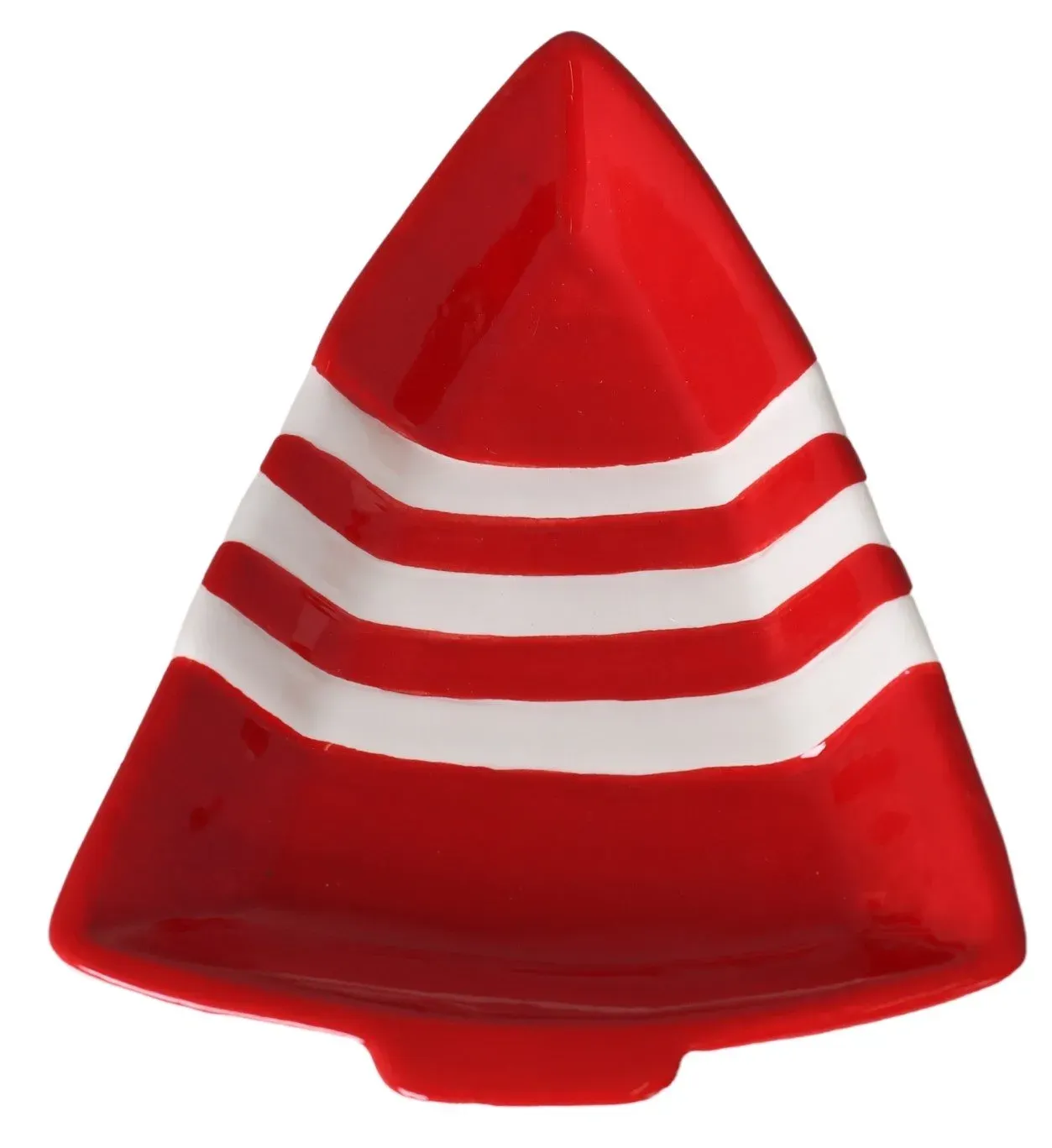 Talerz ceramiczny CHOINKA duży czerwony biały Talerz ceramiczny CHOINKA duży czerwony biały