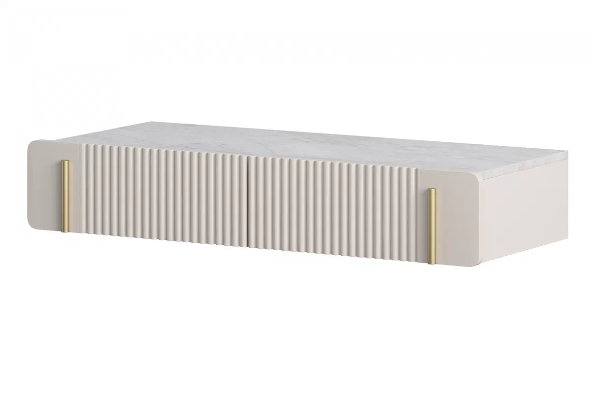 MALMI Toaletka 100 2SZ - cashmere / crema bianca / wisząca / złote uchwyty MALMI Toaletka 100 2SZ - cashmere / crema bianca / wisząca / złote uchwyty