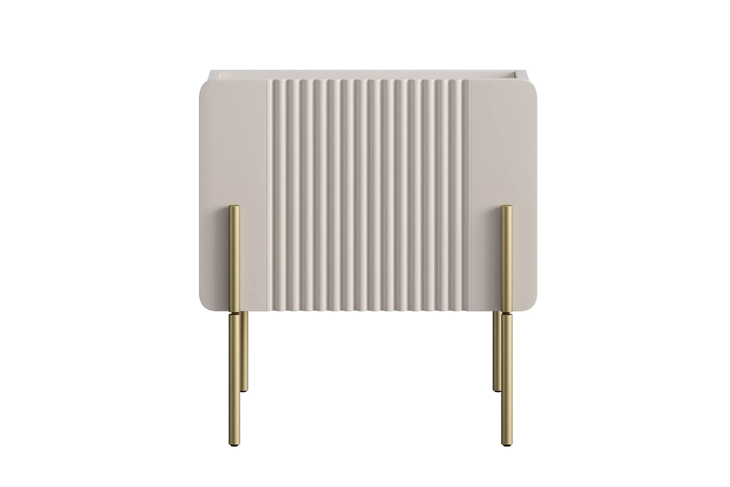 Szafka nocna z 1 szufladą MALMI 45cm - kaszmirowa - złoty nogi - B_167003