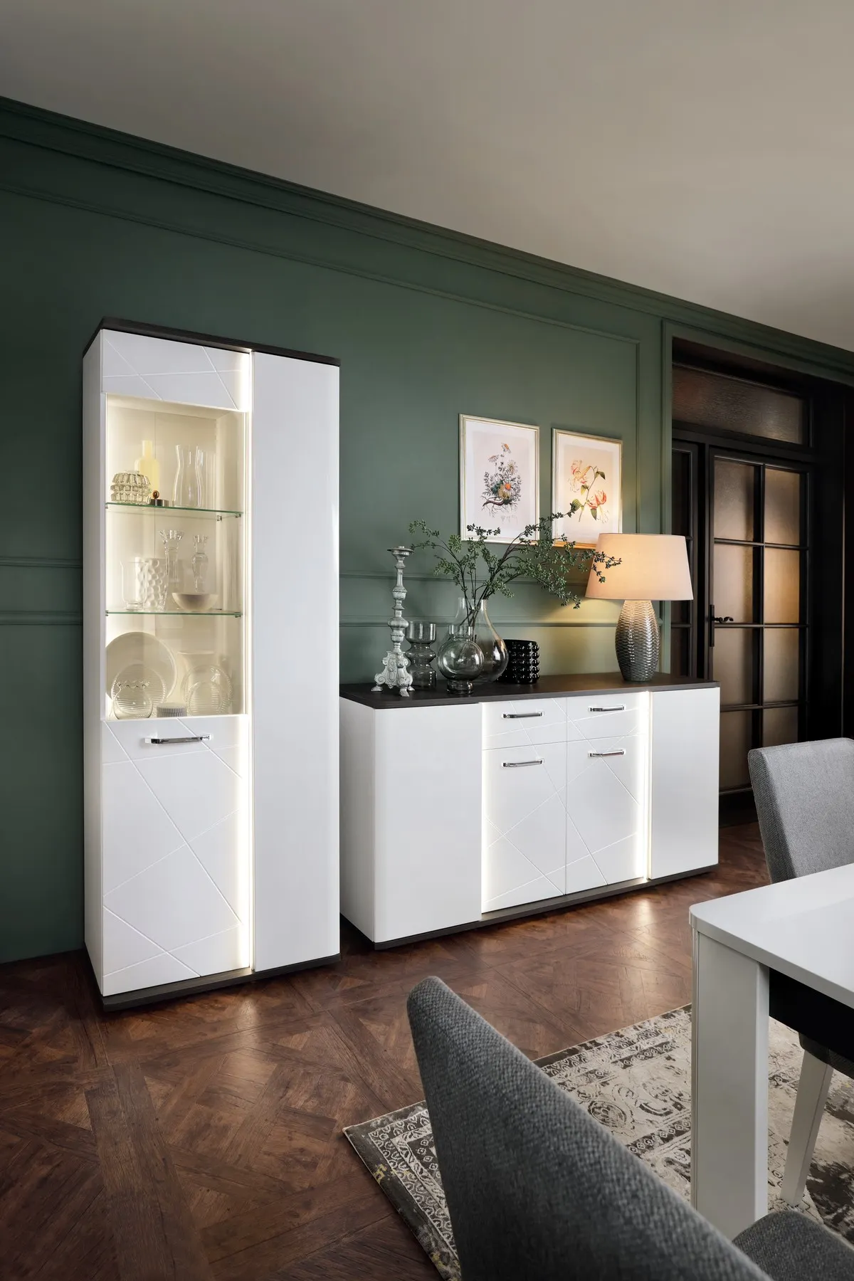 VENEZIA VENP01 PÓŁKA BIAŁA ALPEJSKA/DĄB VICENZA CZARNY Wójcik - 6000000009897